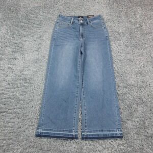 Prosperity Jeans Womens 27P Blue Mid Rise Wide Leg Crop Denim 26x24.5* NWT